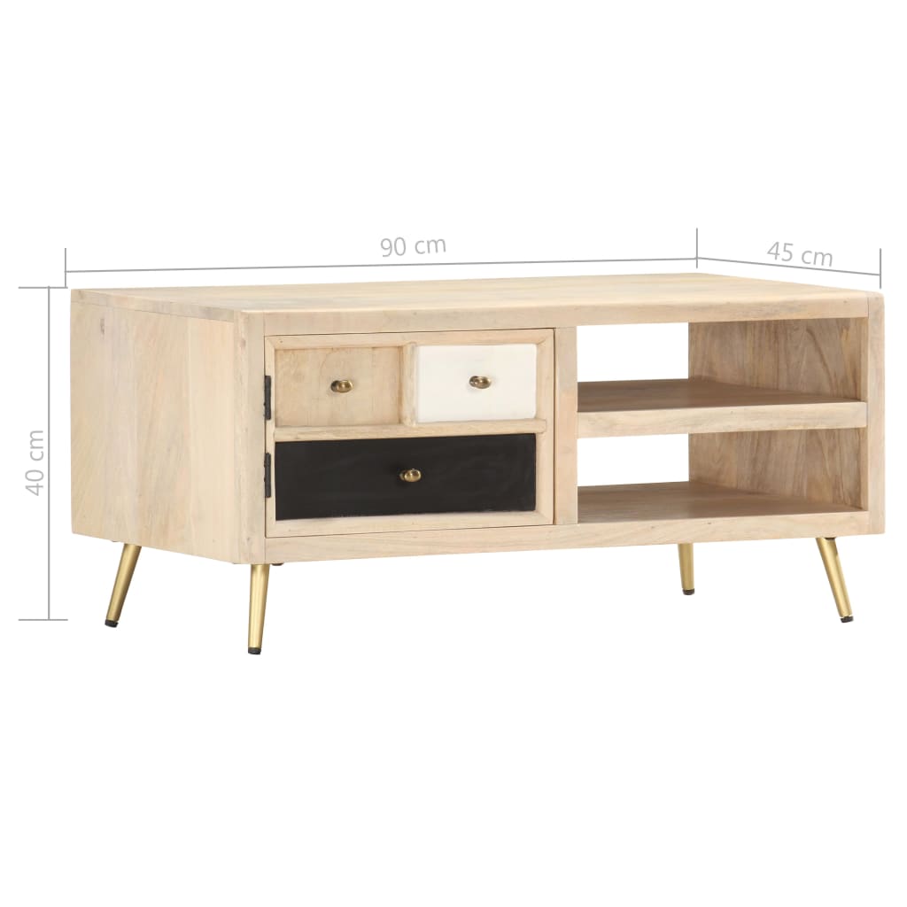 Table basse 90x45x40 cm Bois de manguier massif - XIOS