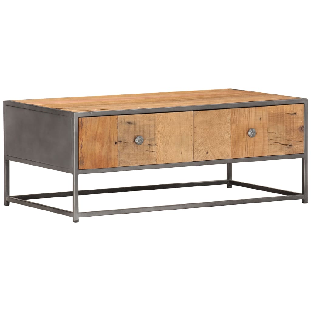Table basse 90 x 50 x 35 cm Bois de récupération massif - XIOS