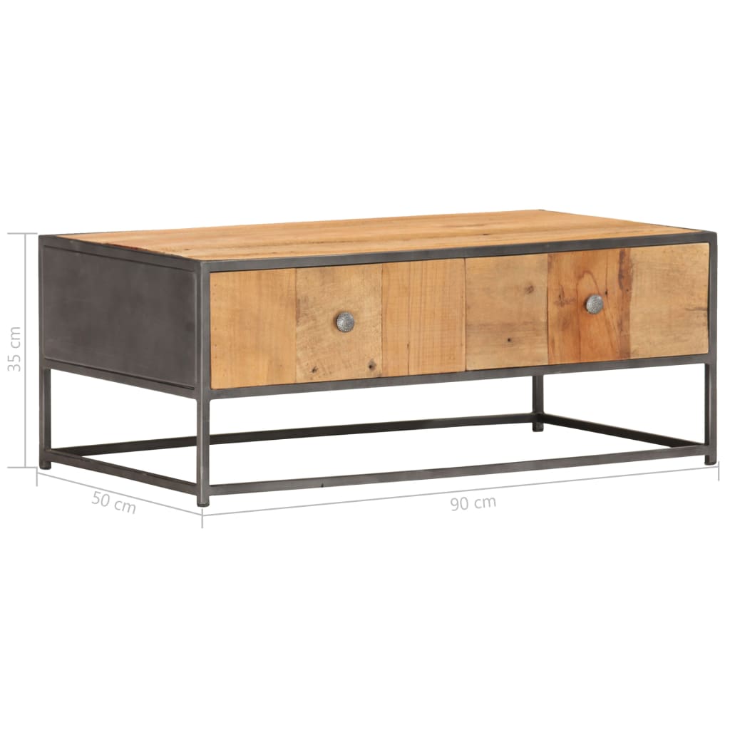 Table basse 90 x 50 x 35 cm Bois de récupération massif - XIOS