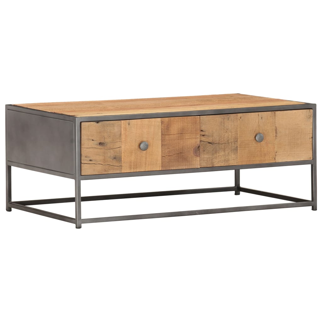 Table basse 90 x 50 x 35 cm Bois de récupération massif - XIOS