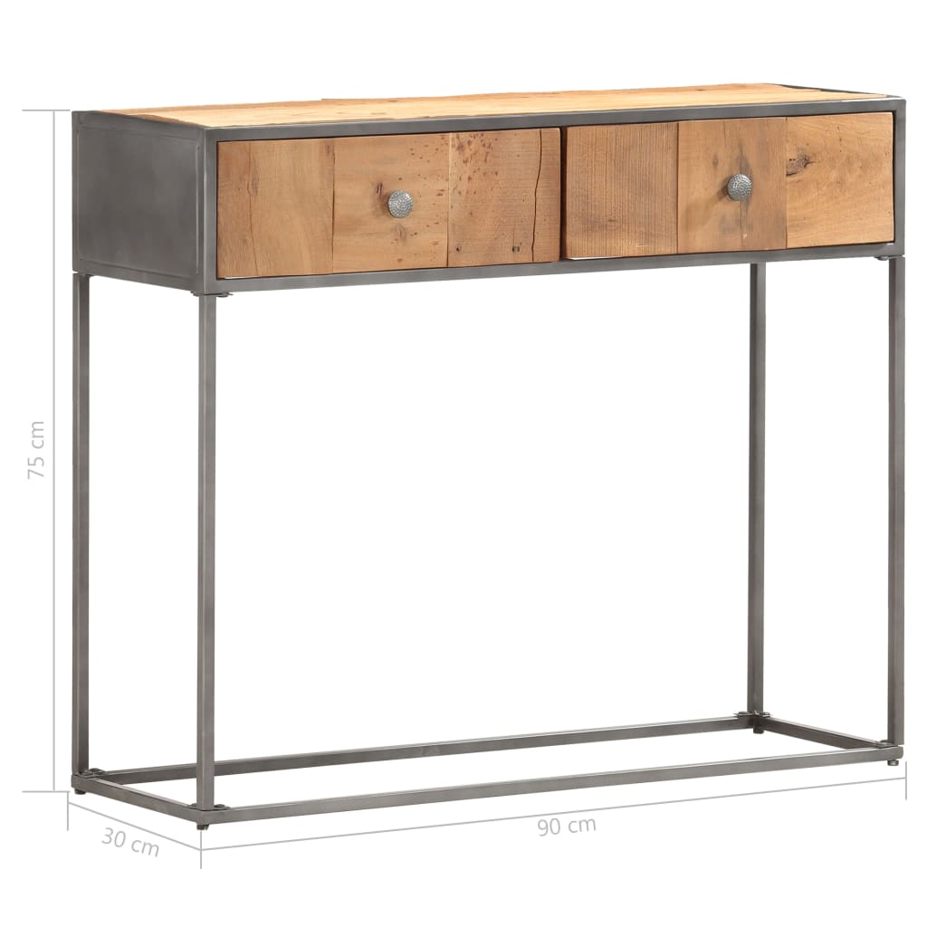 Table console 90x30x75 cm Bois de récupération massif - XIOS