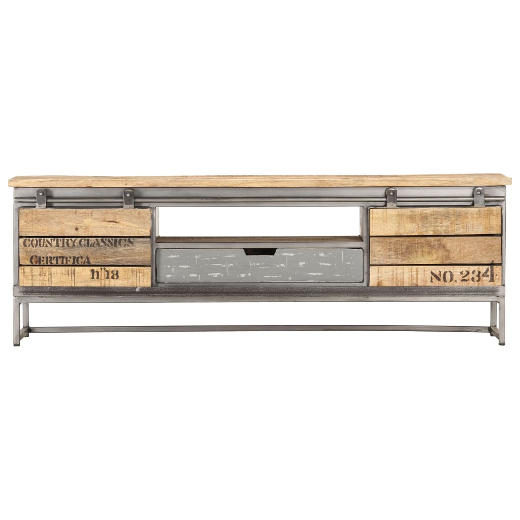 Meuble TV 120 x 30 x 40 cm Bois massif de manguier - XIOS