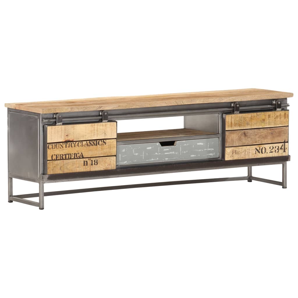 Meuble TV 120 x 30 x 40 cm Bois massif de manguier - XIOS