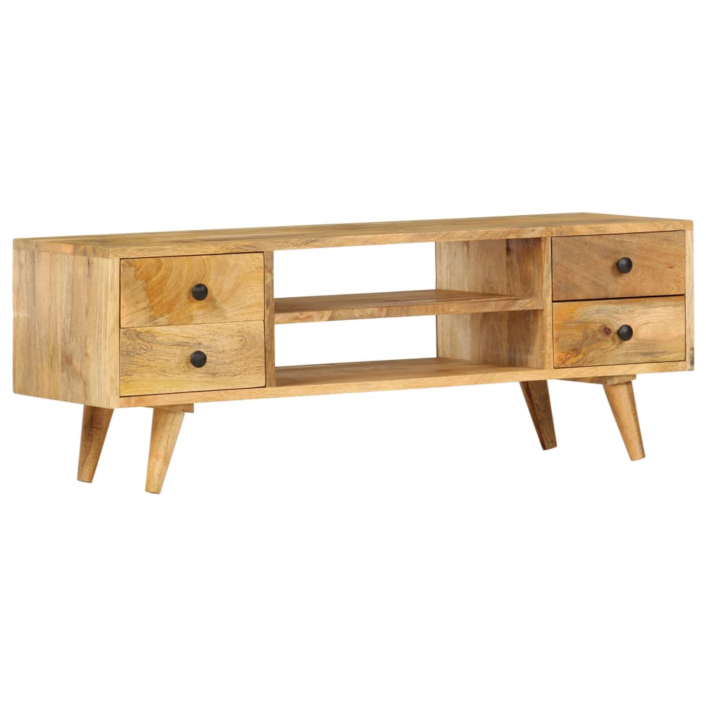 Meuble TV 110x35x40 cm Bois massif de manguier Meubles TV vidaXL