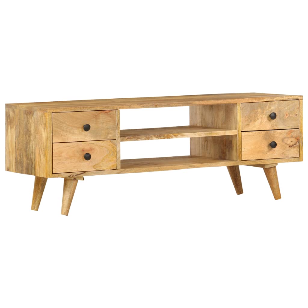 Meuble TV 110x35x40 cm Bois massif de manguier Meubles TV vidaXL