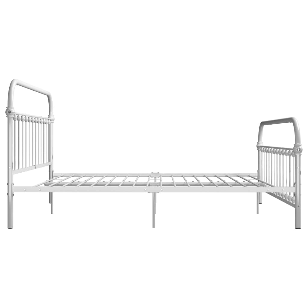 Cadre de lit sans matelas et tête de lit blanc 180x200 cm métal - XIOS