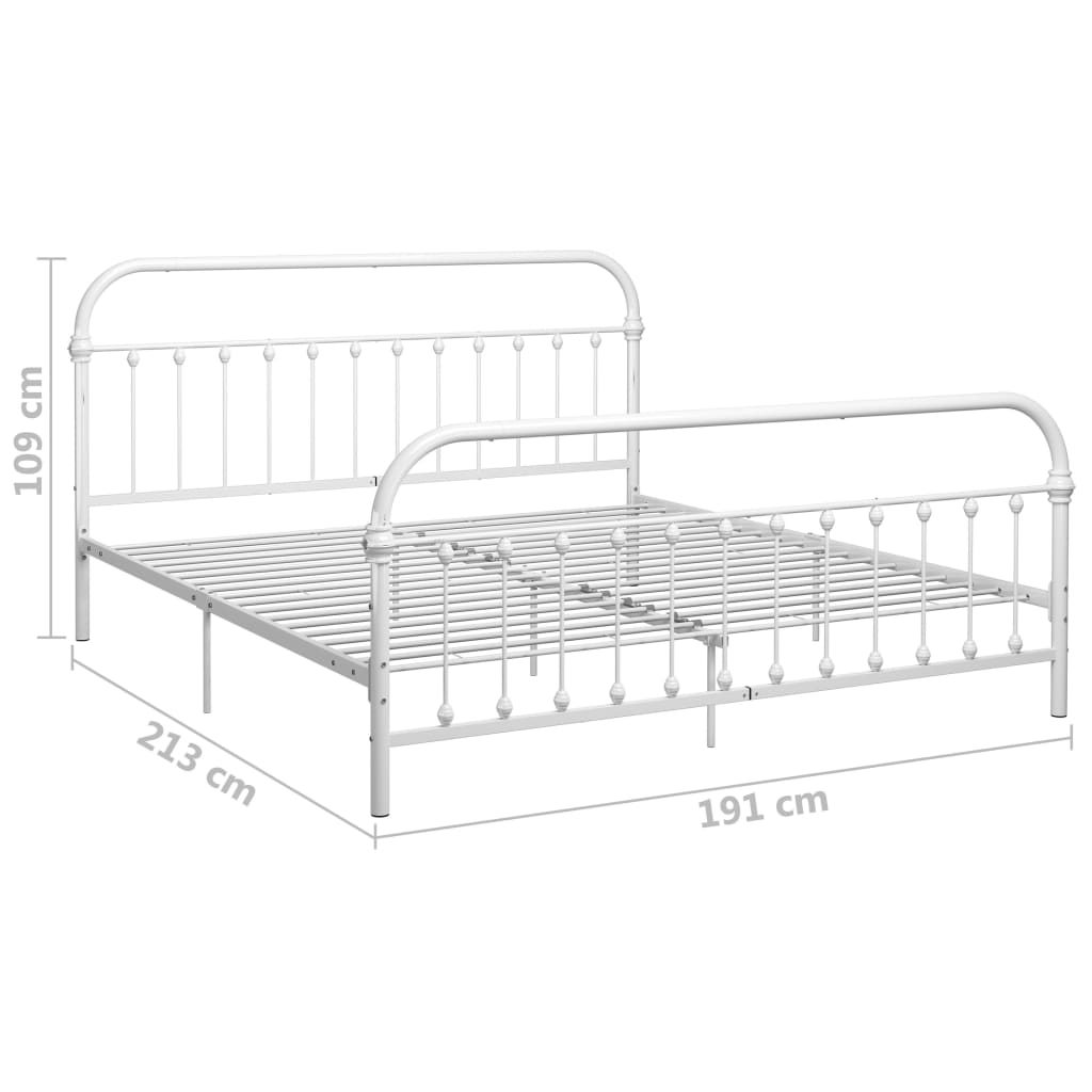Cadre de lit sans matelas et tête de lit blanc 180x200 cm métal - XIOS