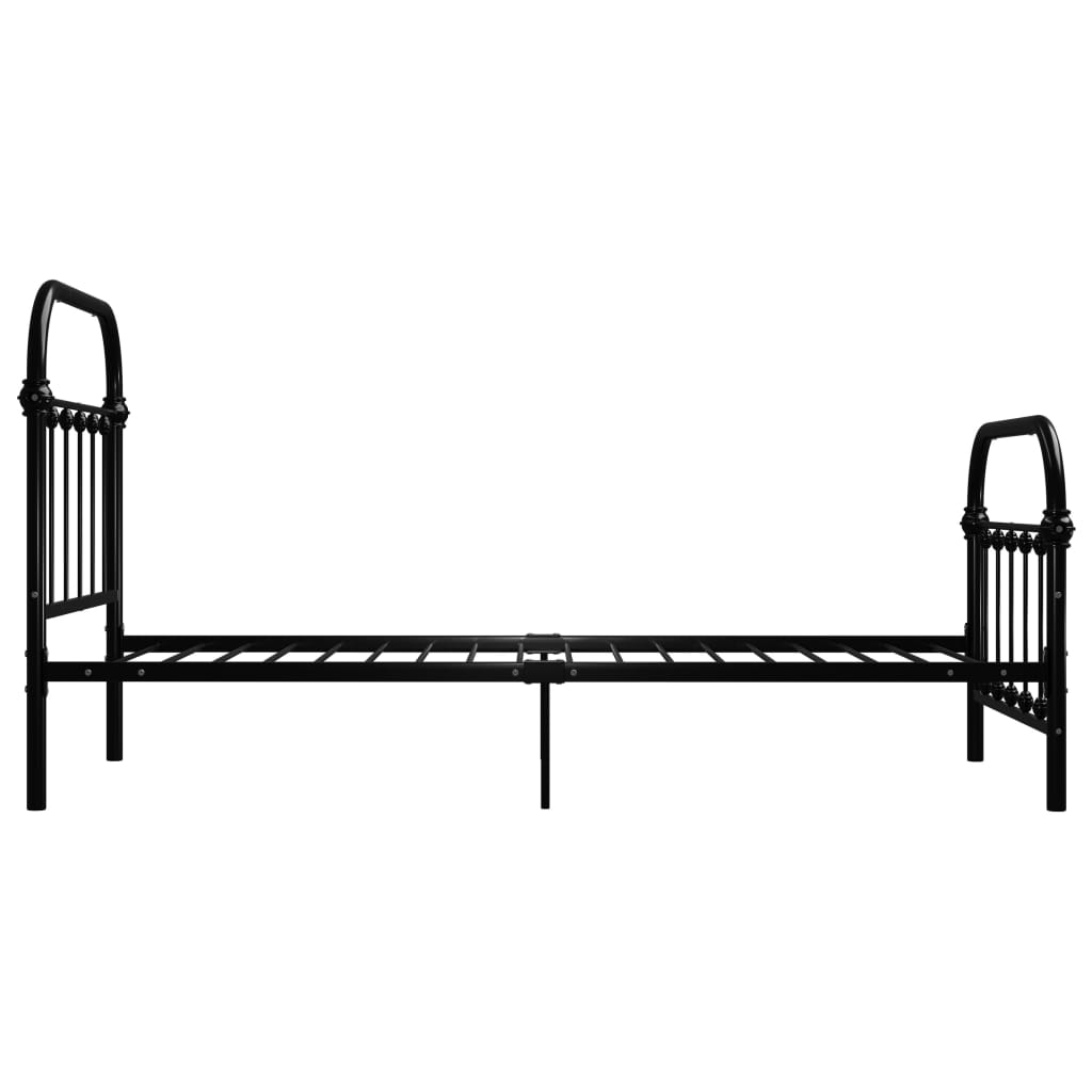 Cadre de lit sans matelas noir métal 90x200 cm - XIOS