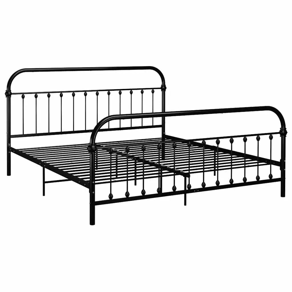 Cadre de lit sans matelas avec tête de lit noir 180x200 cm - XIOS