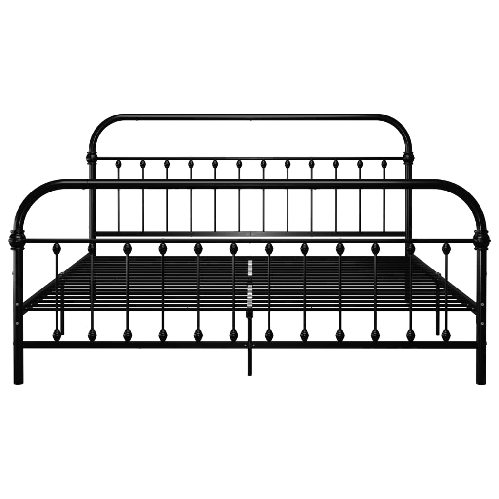 Cadre de lit sans matelas avec tête de lit noir 180x200 cm - XIOS