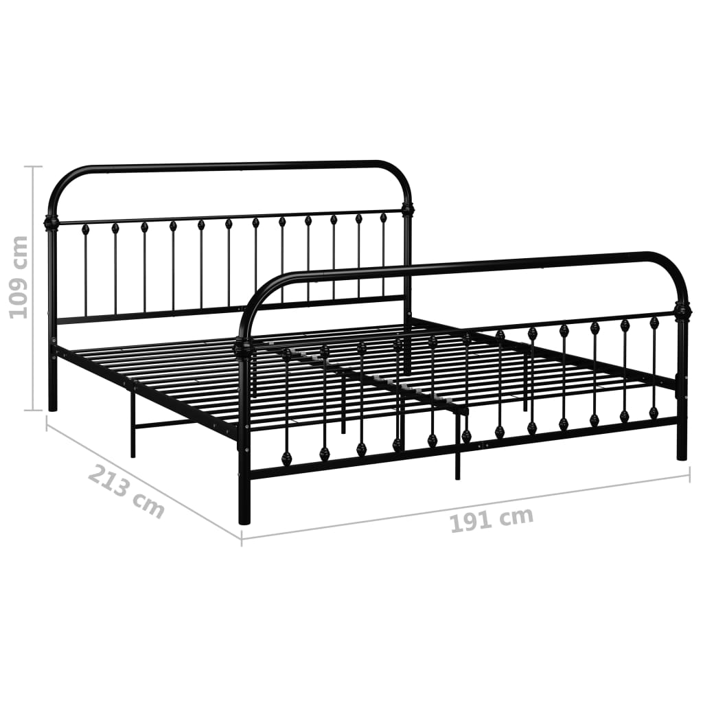 Cadre de lit sans matelas avec tête de lit noir 180x200 cm - XIOS