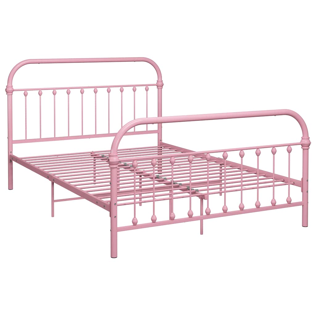 Cadre de lit sans matelas rose métal 120x200 cm - XIOS