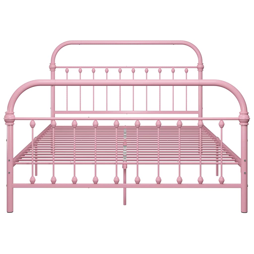 Cadre de lit sans matelas rose métal 120x200 cm - XIOS