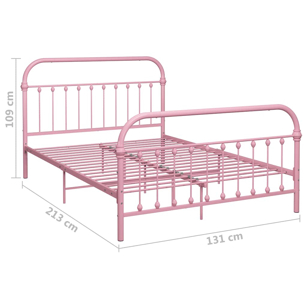 Cadre de lit sans matelas rose métal 120x200 cm - XIOS