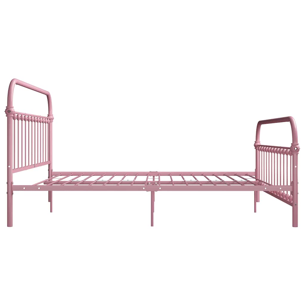 Cadre de lit sans matelas rose métal 180x200 cm