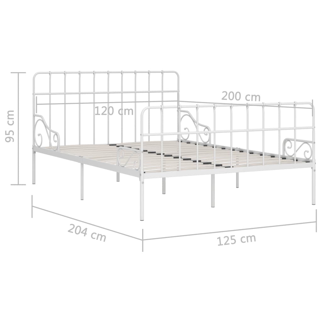 Cadre de lit sans matelas avec sommier à lattes métal 120x200cm - XIOS