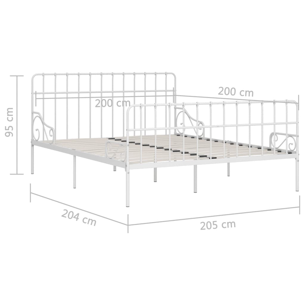 Cadre de lit sans matelas avec sommier à lattes métal 200x200cm - XIOS