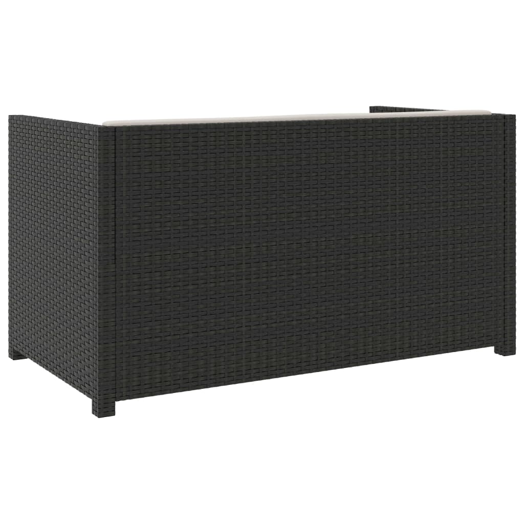 Salon de jardin 5 pcs avec coussins Résine tressée Noir - XIOS