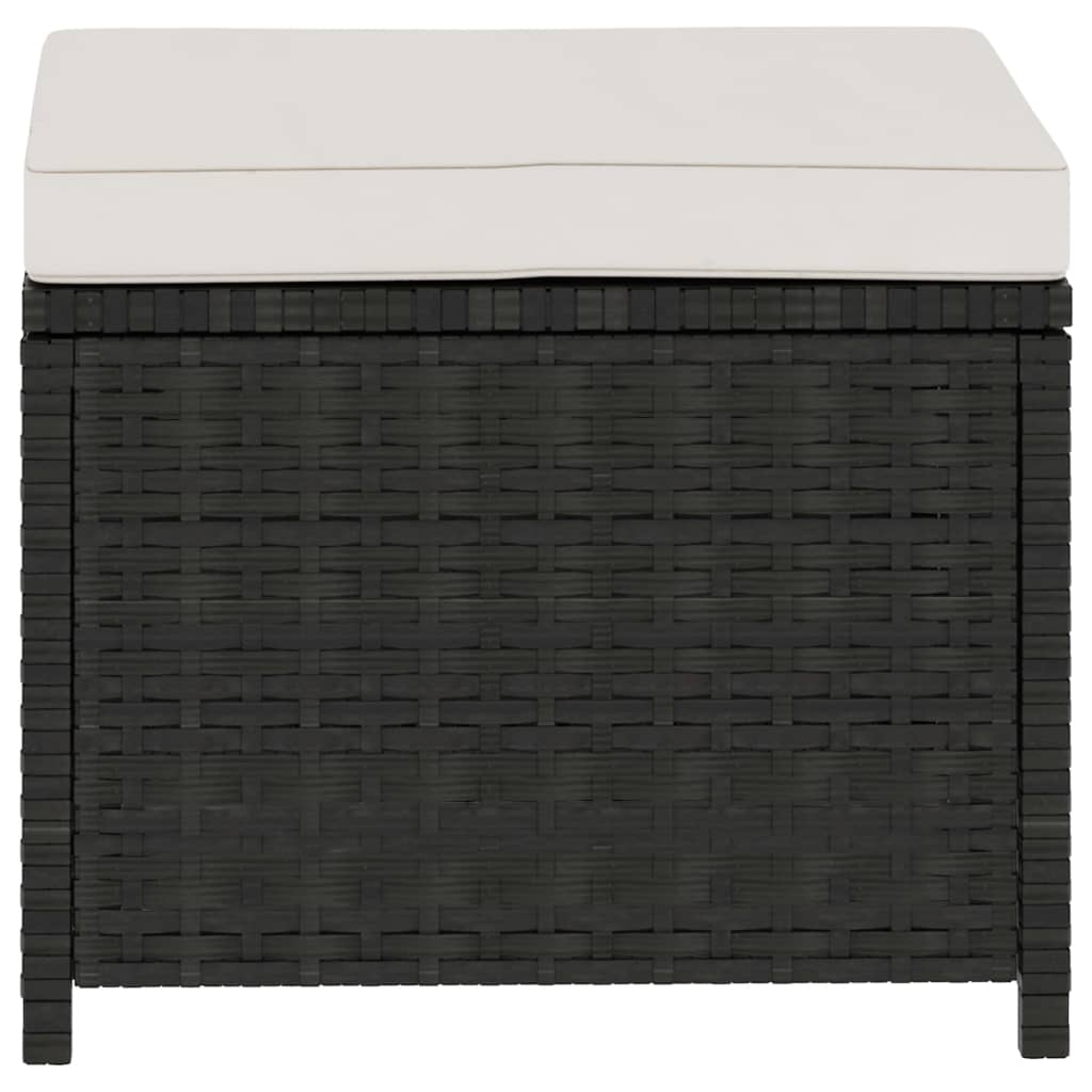 Salon de jardin 5 pcs avec coussins Résine tressée Noir - XIOS