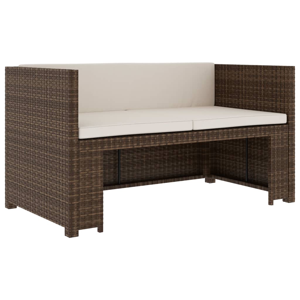 Salon de jardin 5 pcs avec coussins Résine tressée Marron - XIOS