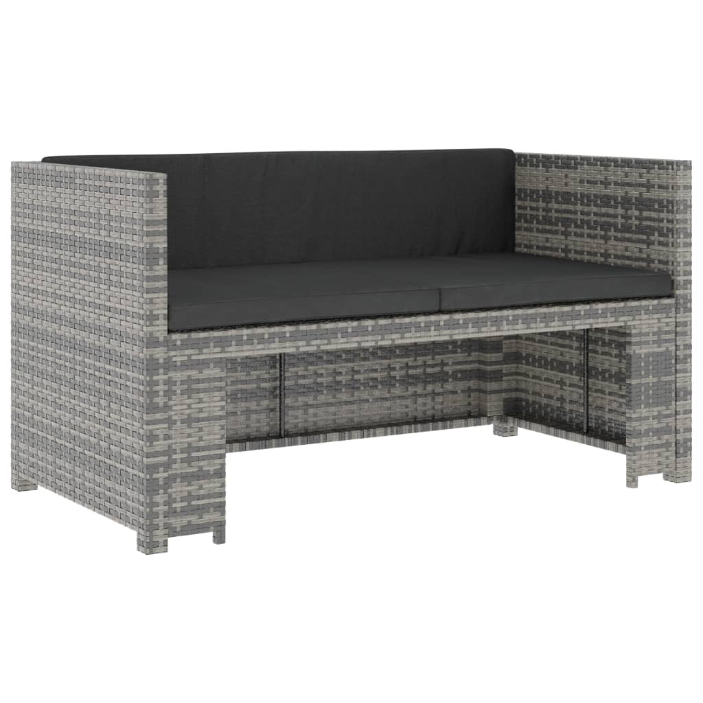 Salon de jardin 5 pcs avec coussins résine tressée gris - XIOS