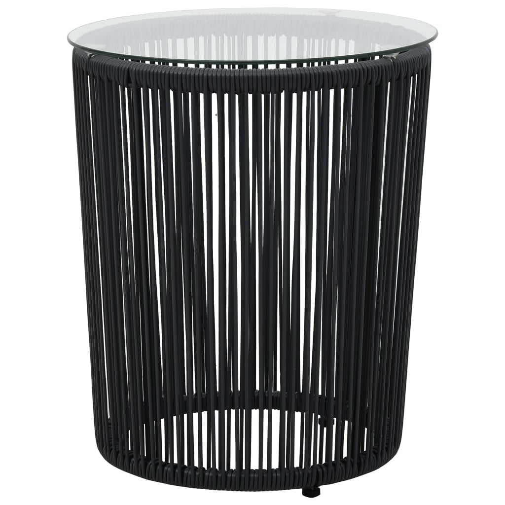 Ensemble de bistro 3 pcs avec coussins Rotin PE Noir - XIOS