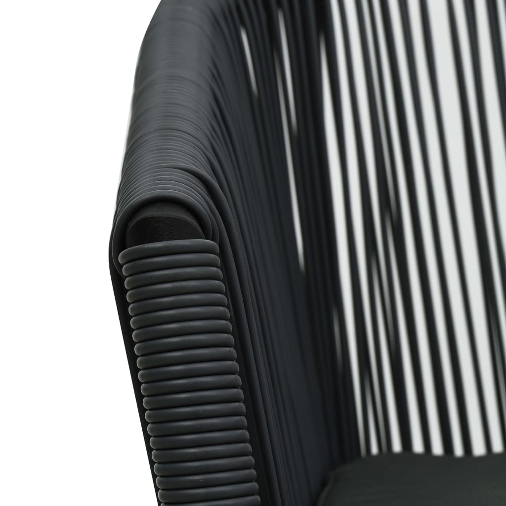 Ensemble de bistro 3 pcs avec coussins Rotin PE Noir - XIOS