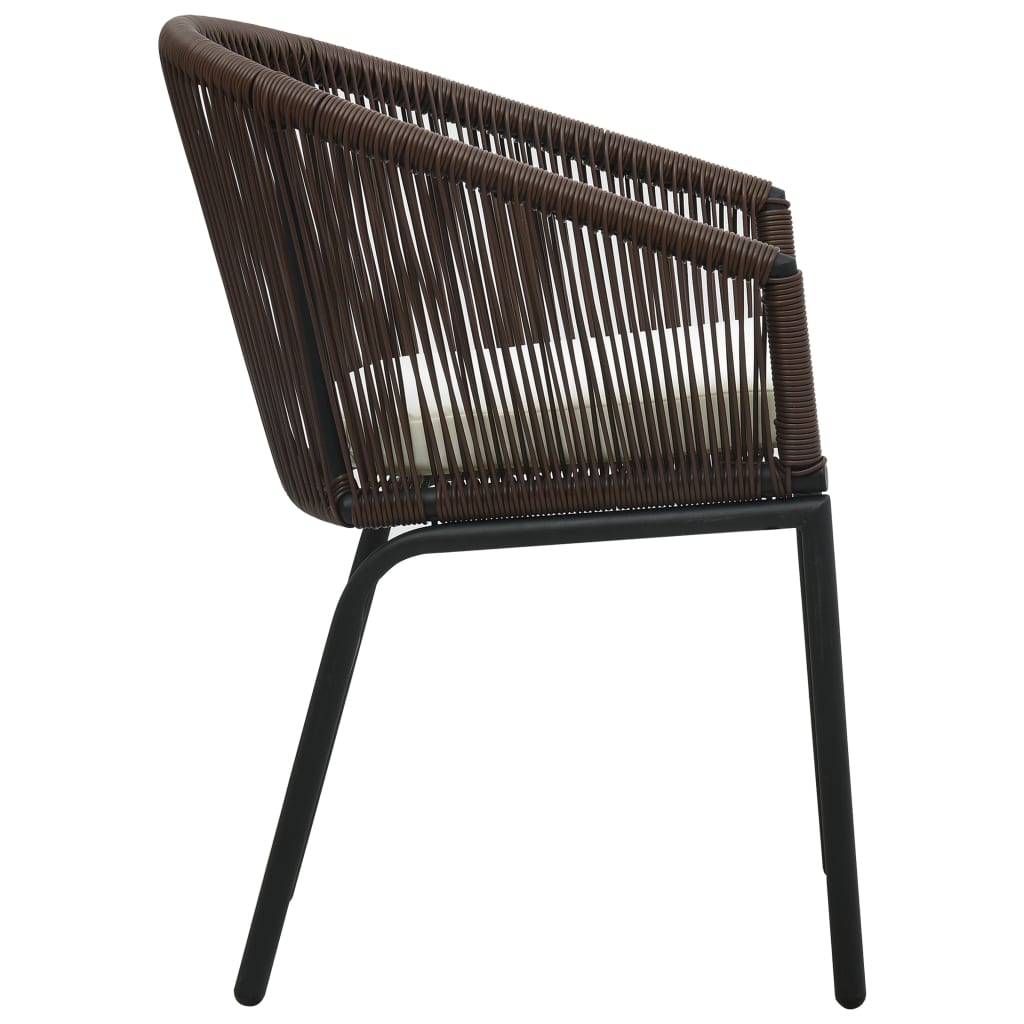 Ensemble de bistro 3 pcs avec coussins Rotin PE Marron - XIOS