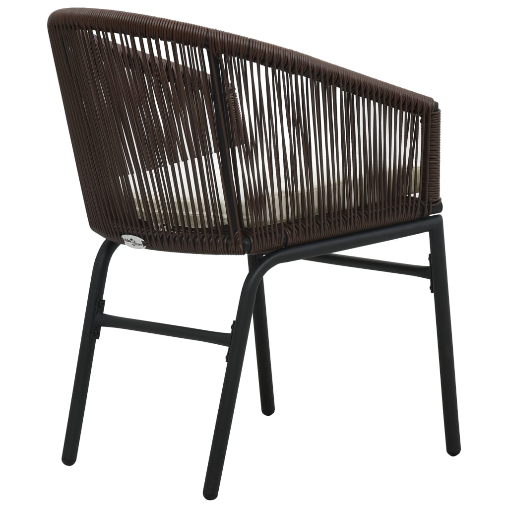 Ensemble de bistro 3 pcs avec coussins Rotin PE Marron - XIOS