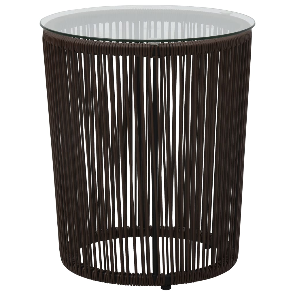 Ensemble de bistro 3 pcs avec coussins Rotin PE Marron - XIOS