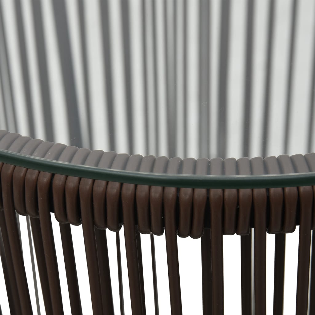 Ensemble de bistro 3 pcs avec coussins Rotin PE Marron - XIOS
