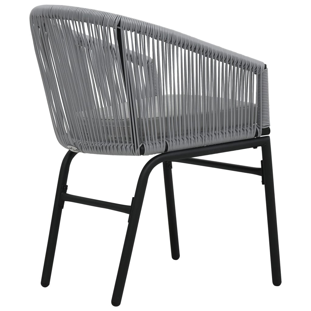 Ensemble de bistro 3 pcs avec coussins Rotin PE Gris - XIOS