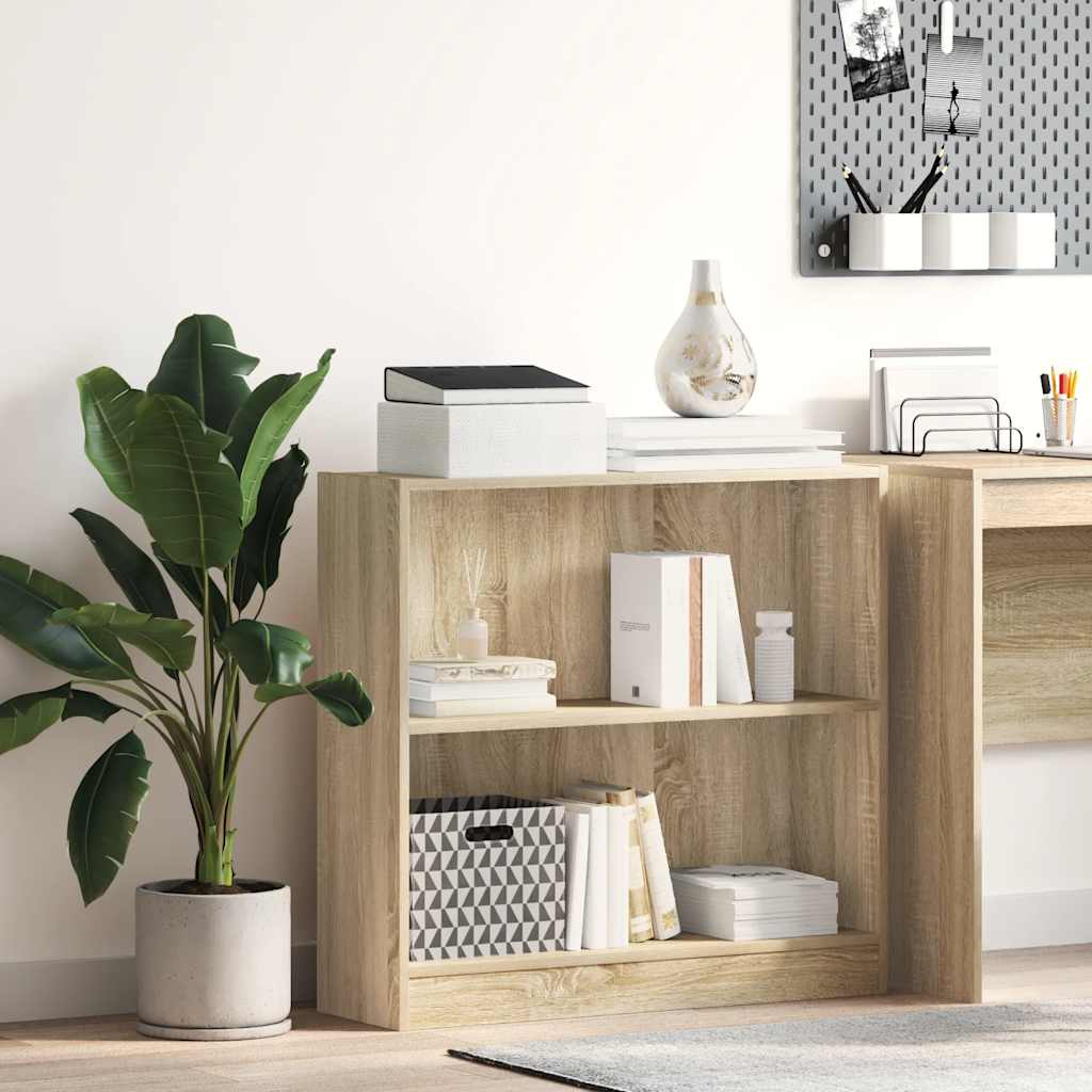 Bibliothèque chêne sonoma 80x24x75 cm bois d'ingénierie - XIOS
