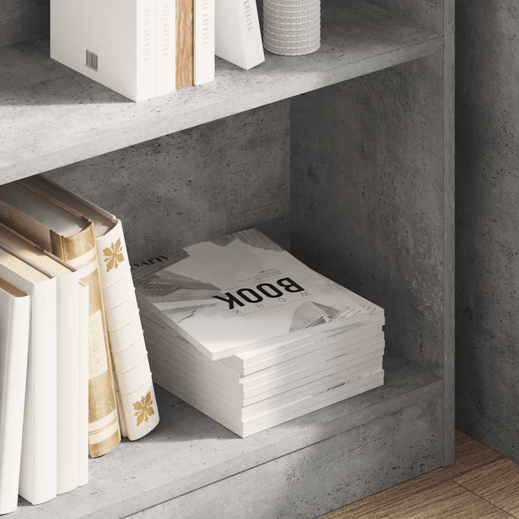 Bibliothèque Gris béton 80x24x75 cm Bois d'ingénierie - XIOS