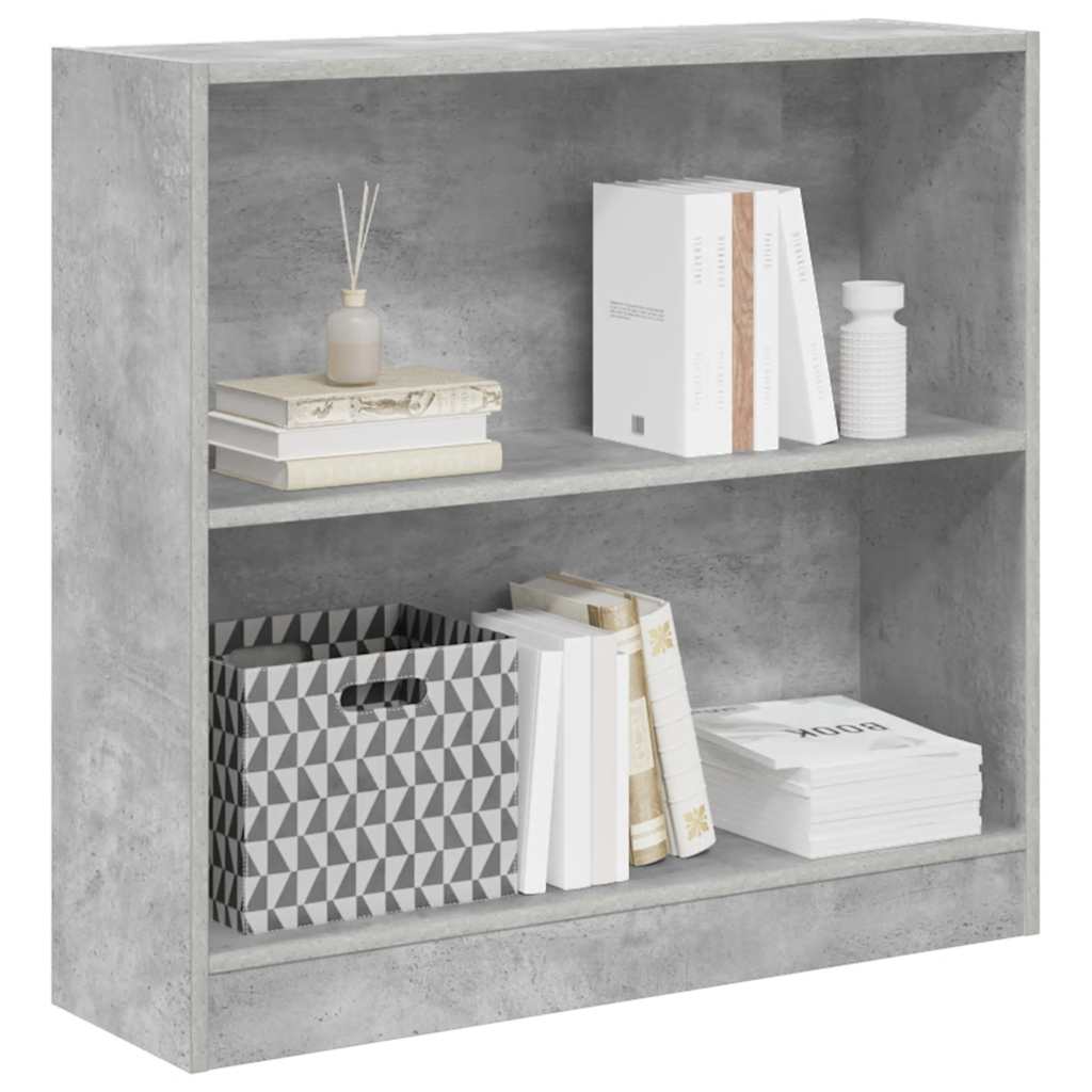 Bibliothèque Gris béton 80x24x75 cm Bois d'ingénierie - XIOS