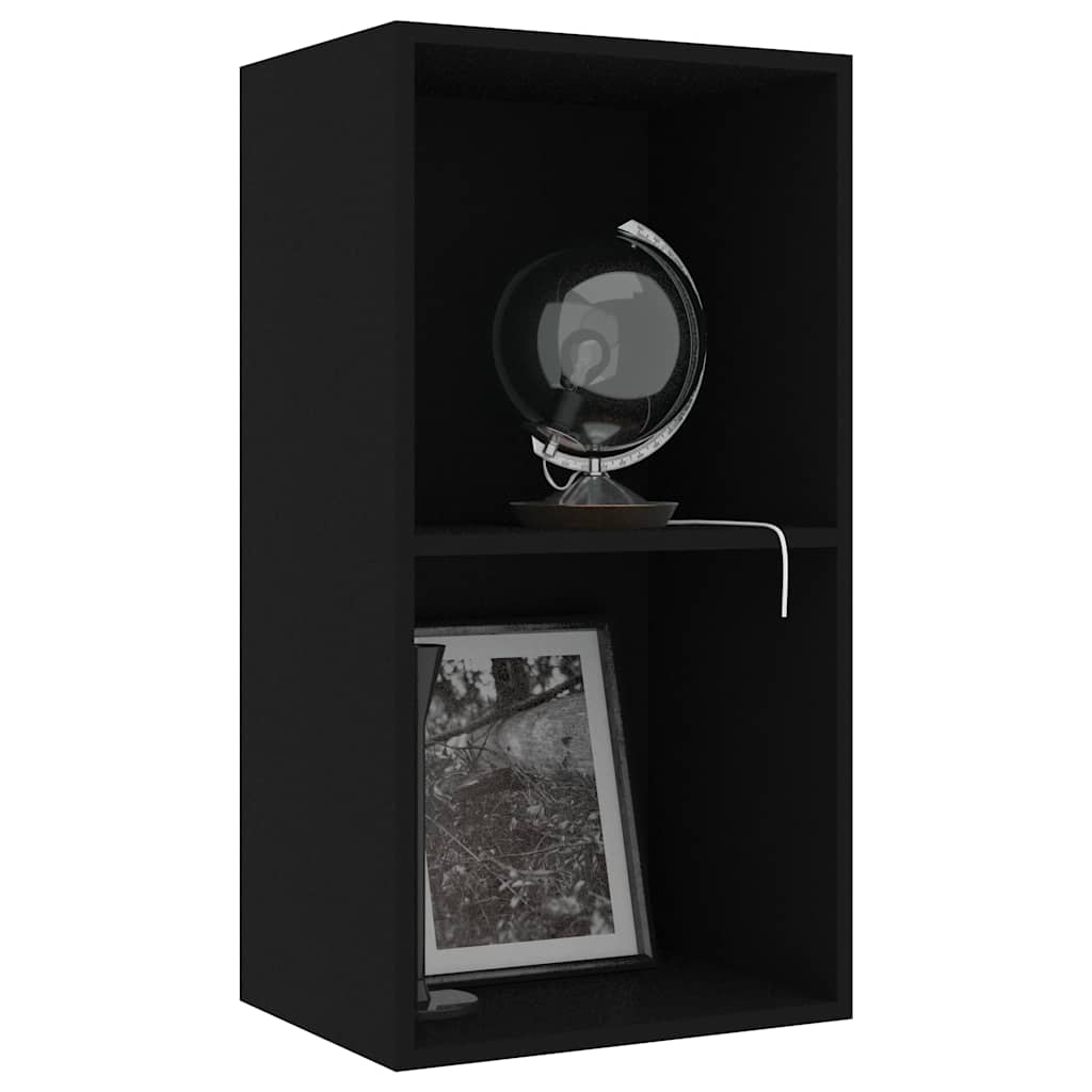Bibliothèque noir 40x30x76,5 cm bois d'ingénierie - XIOS