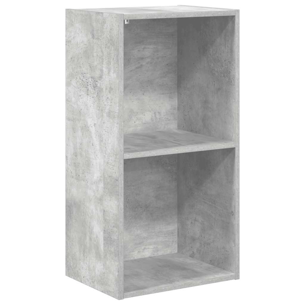 Bibliothèque à 2 niveaux gris béton bois d'ingénierie - XIOS