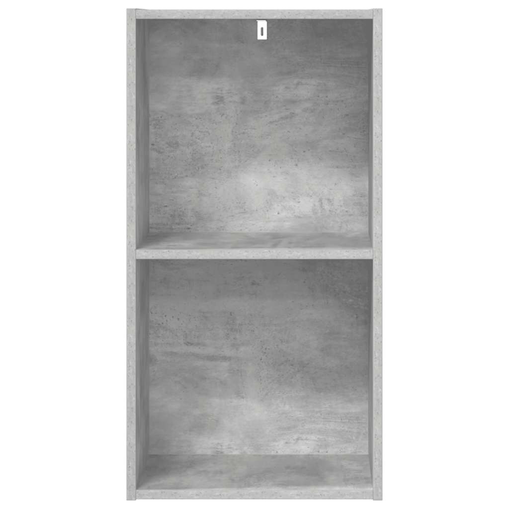 Bibliothèque à 2 niveaux gris béton bois d'ingénierie - XIOS