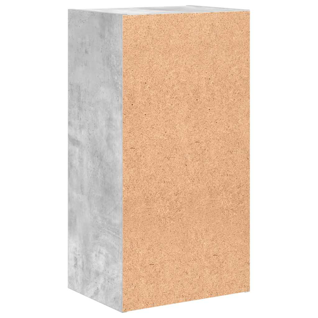 Bibliothèque à 2 niveaux gris béton bois d'ingénierie - XIOS