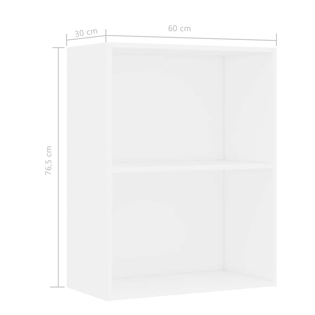 Bibliothèque blanc 60x30x76,5 cm bois d'ingénierie - XIOS