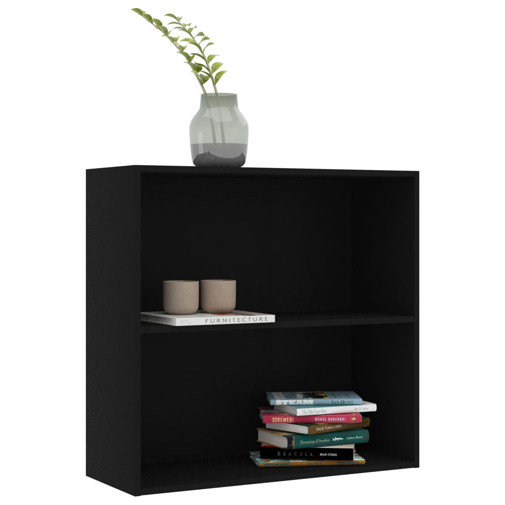 Bibliothèque noir 80x30x76,5 cm bois d'ingénierie - XIOS