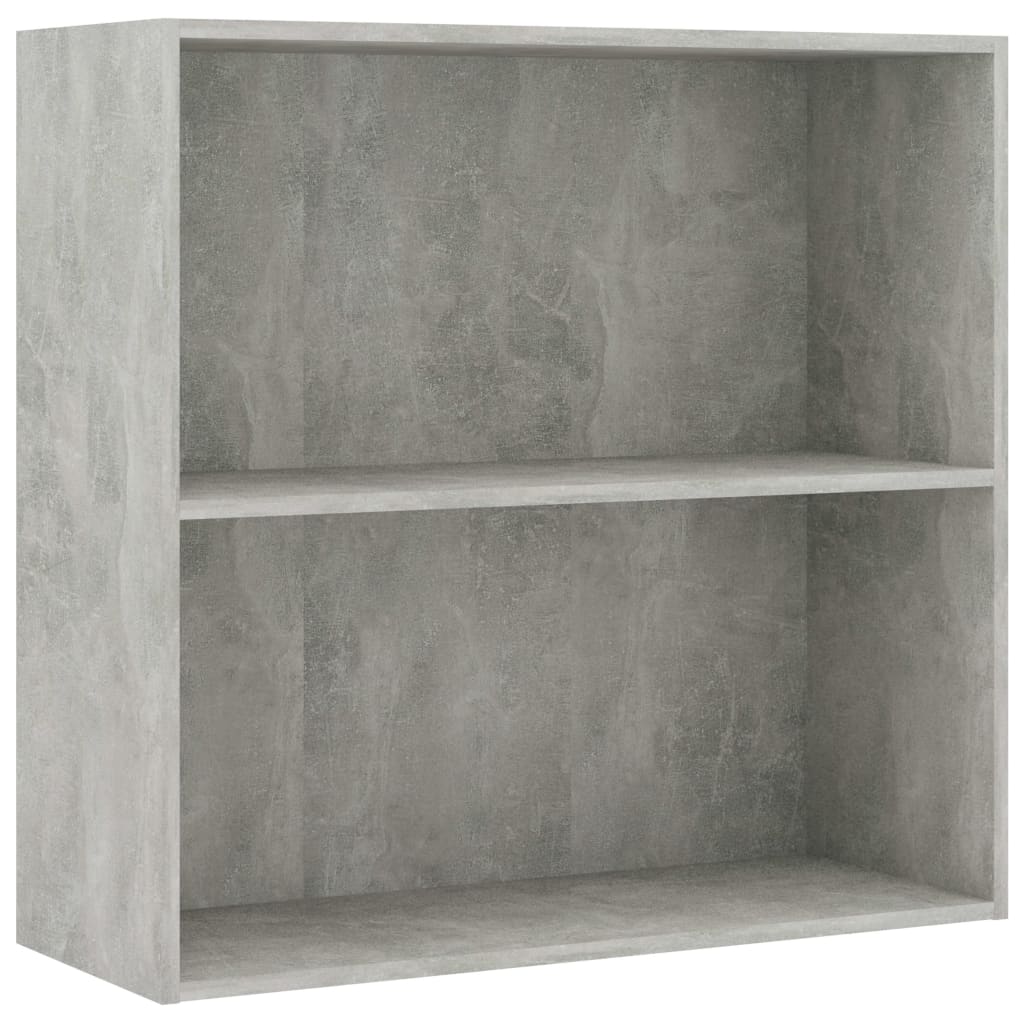 Bibliothèque à 2 niveaux gris béton bois d'ingénierie - XIOS
