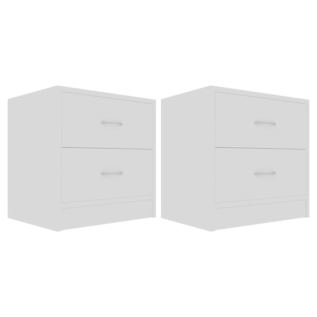 Tables de chevet 2 pcs Blanc 40x30x40 cm Bois d'ingénierie - XIOS