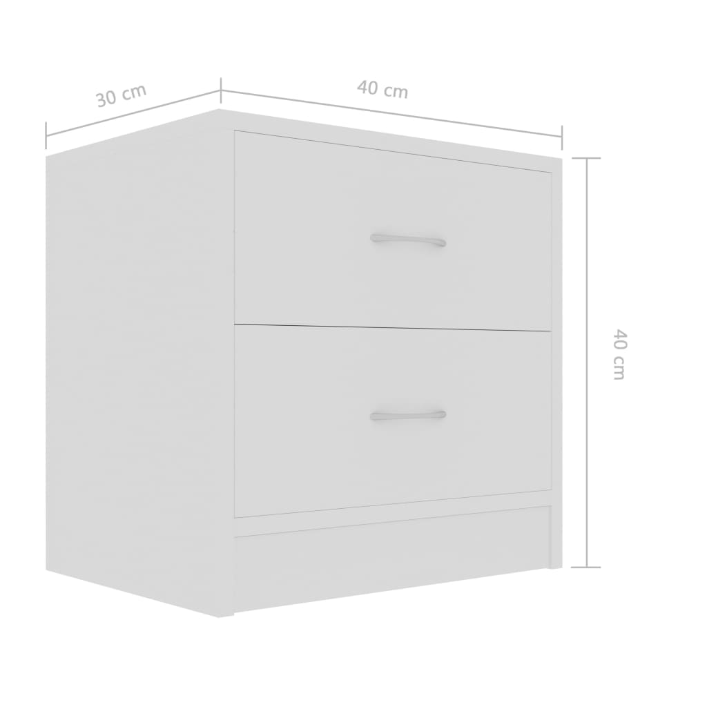 Tables de chevet 2 pcs Blanc 40x30x40 cm Bois d'ingénierie - XIOS