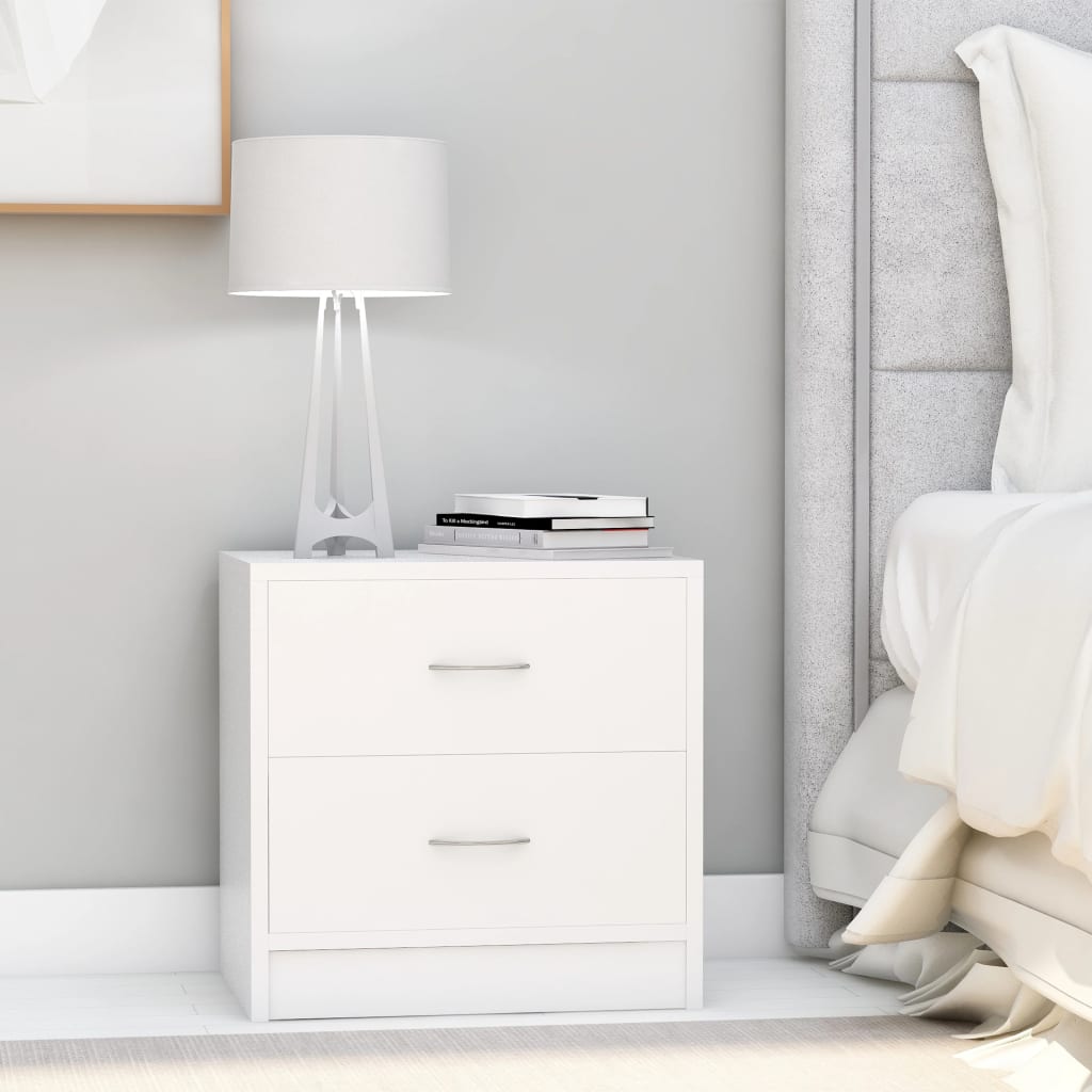 Tables de chevet 2 pcs Blanc 40x30x40 cm Bois d'ingénierie - XIOS