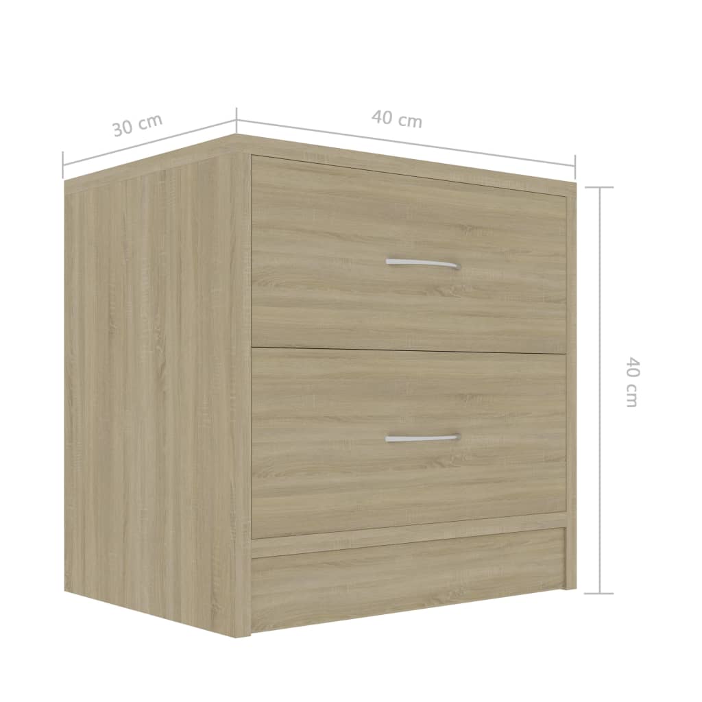 Tables de chevet 2pcs Chêne sonoma 40x30x40cm Bois d'ingénierie - XIOS