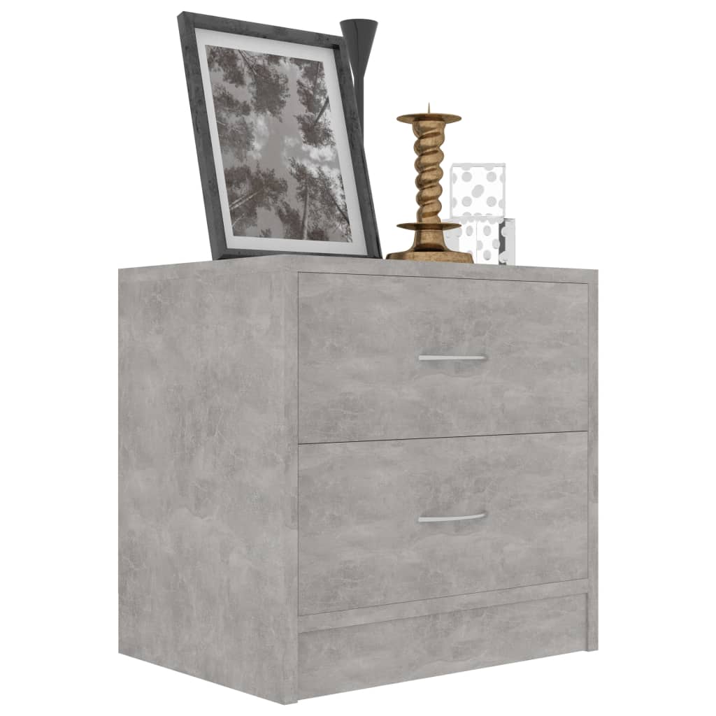 Tables de chevet 2 pcs Gris béton 40x30x40 cm Bois d'ingénierie - XIOS