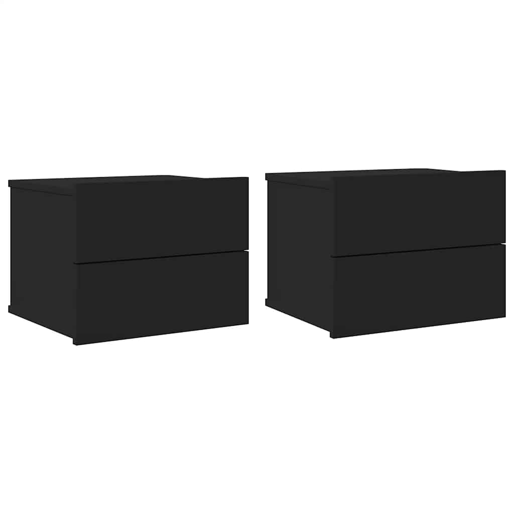 Tables de chevet 2 pcs Noir 40x30x30 cm Bois d'ingénierie - XIOS