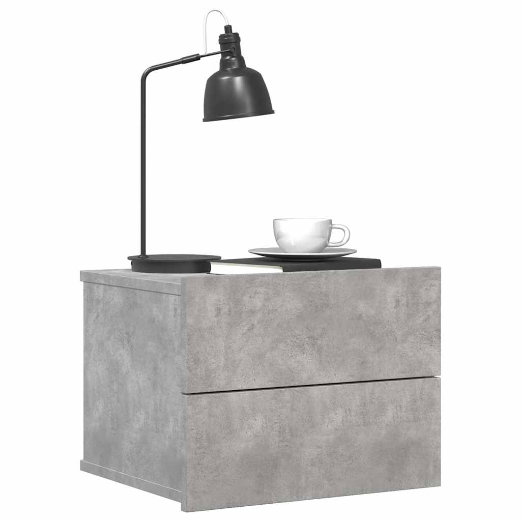 Tables de chevet 2 pcs Gris béton 40x30x30 cm Bois ingénierie - XIOS
