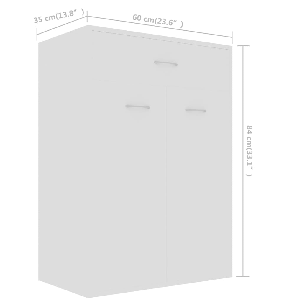 Armoire à chaussures Blanc 60x35x84 cm Bois d'ingénierie - XIOS